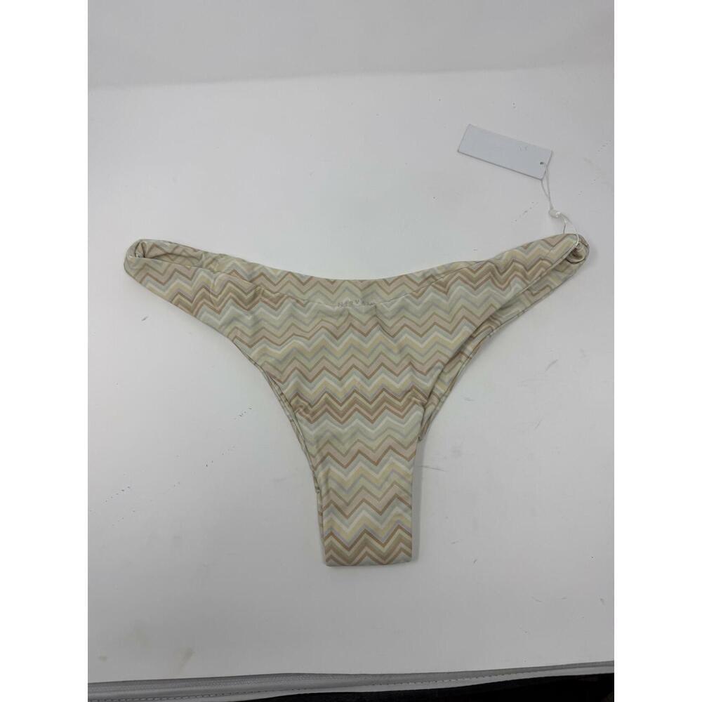 Nirvanic Women's Bikini Bottom Multicolor Zigzag Cheeky Swim XL NWT